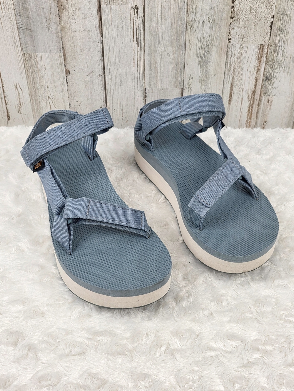 Teva Women's Flatform Universal Sandals Light Blue Size 9